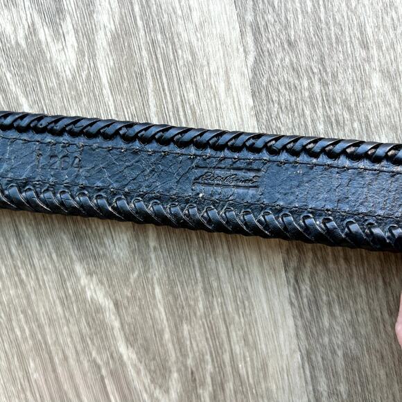 Vintage Eddie Bauer Beaded Leather Belt 1991 Southwestern Western Style main image 6